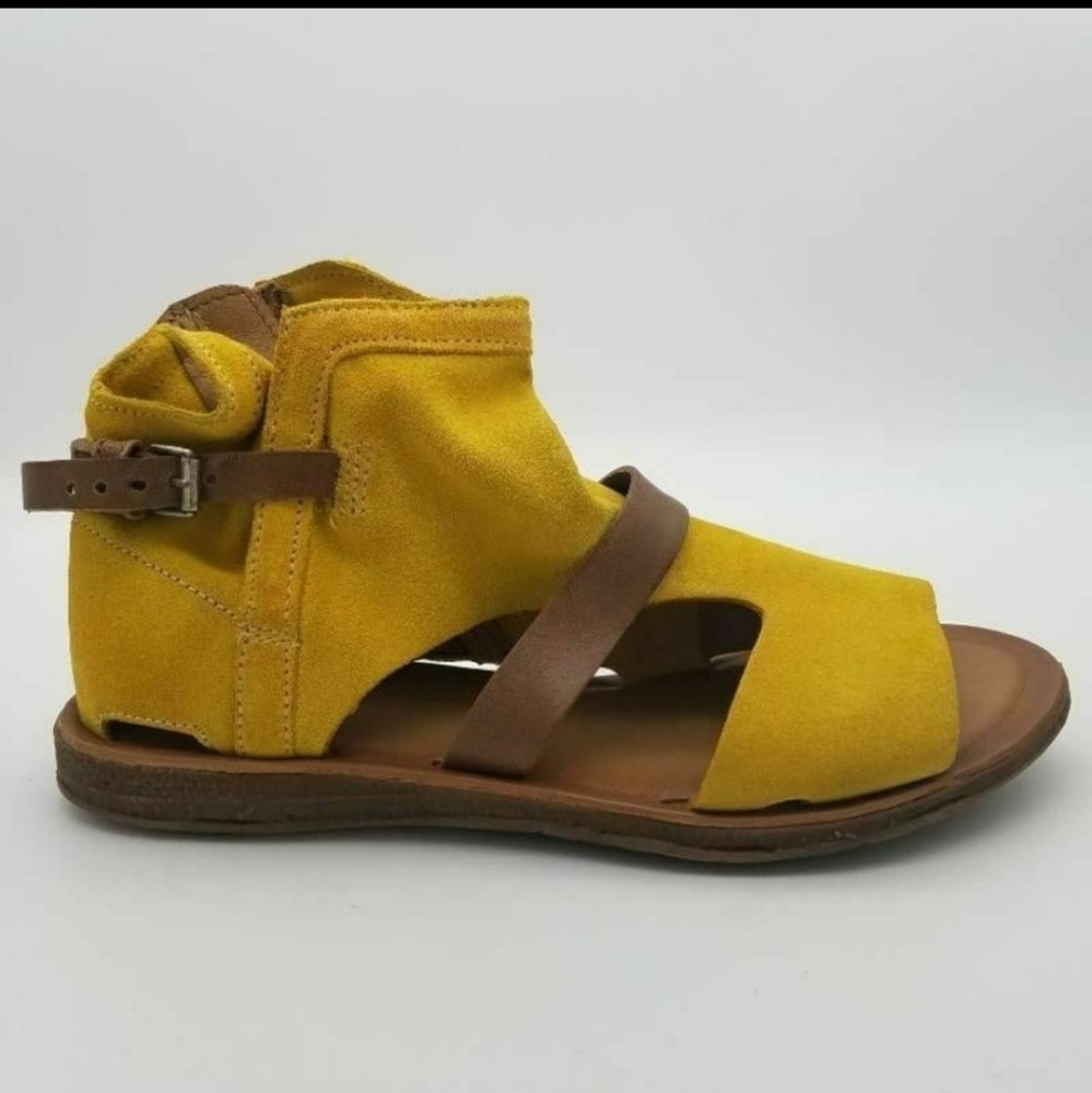Miz Mooz Finney Bootie Sandals Lemon Yellow 36W